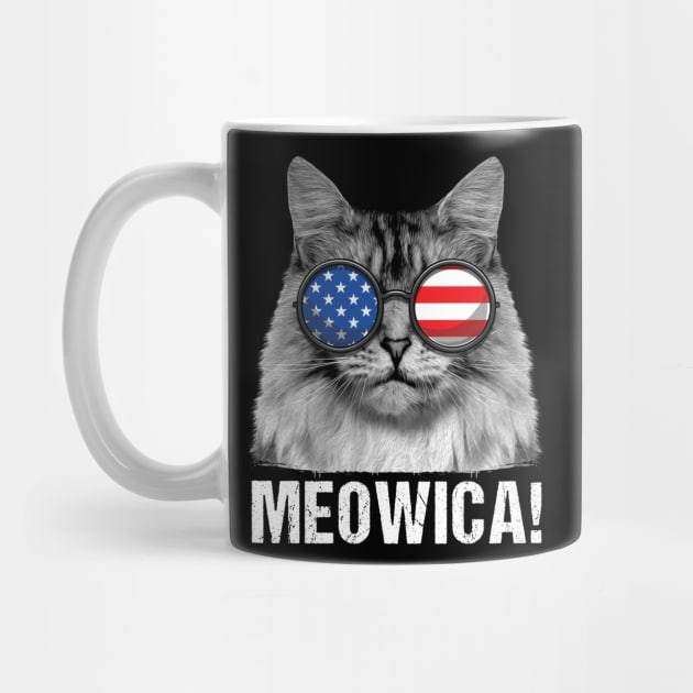 Meowica Cat American Flag Sunglasses Merica by HCMGift